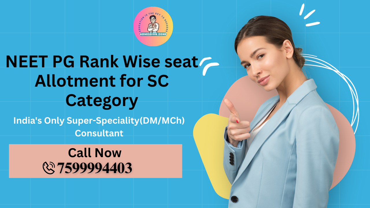 NEET PG Rank Wise seat Allotment for SC Category