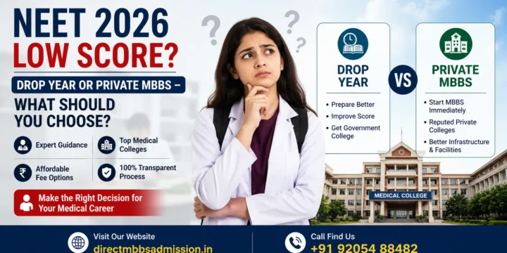 NEET 2026 Low Score? Drop Year or Private MBBS – What Should You Choose?