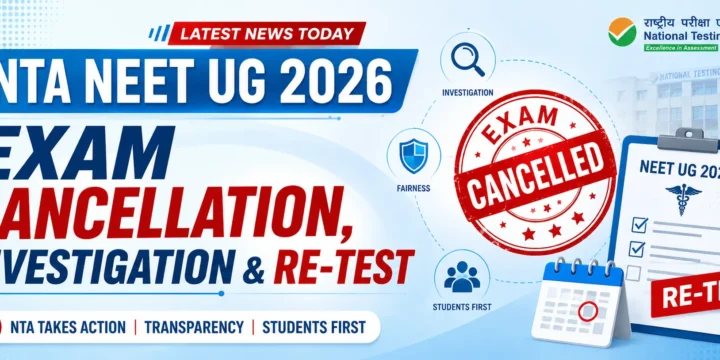 NTA NEET UG 2026 Latest News Today: Exam Cancellation, Investigation & Re-Test